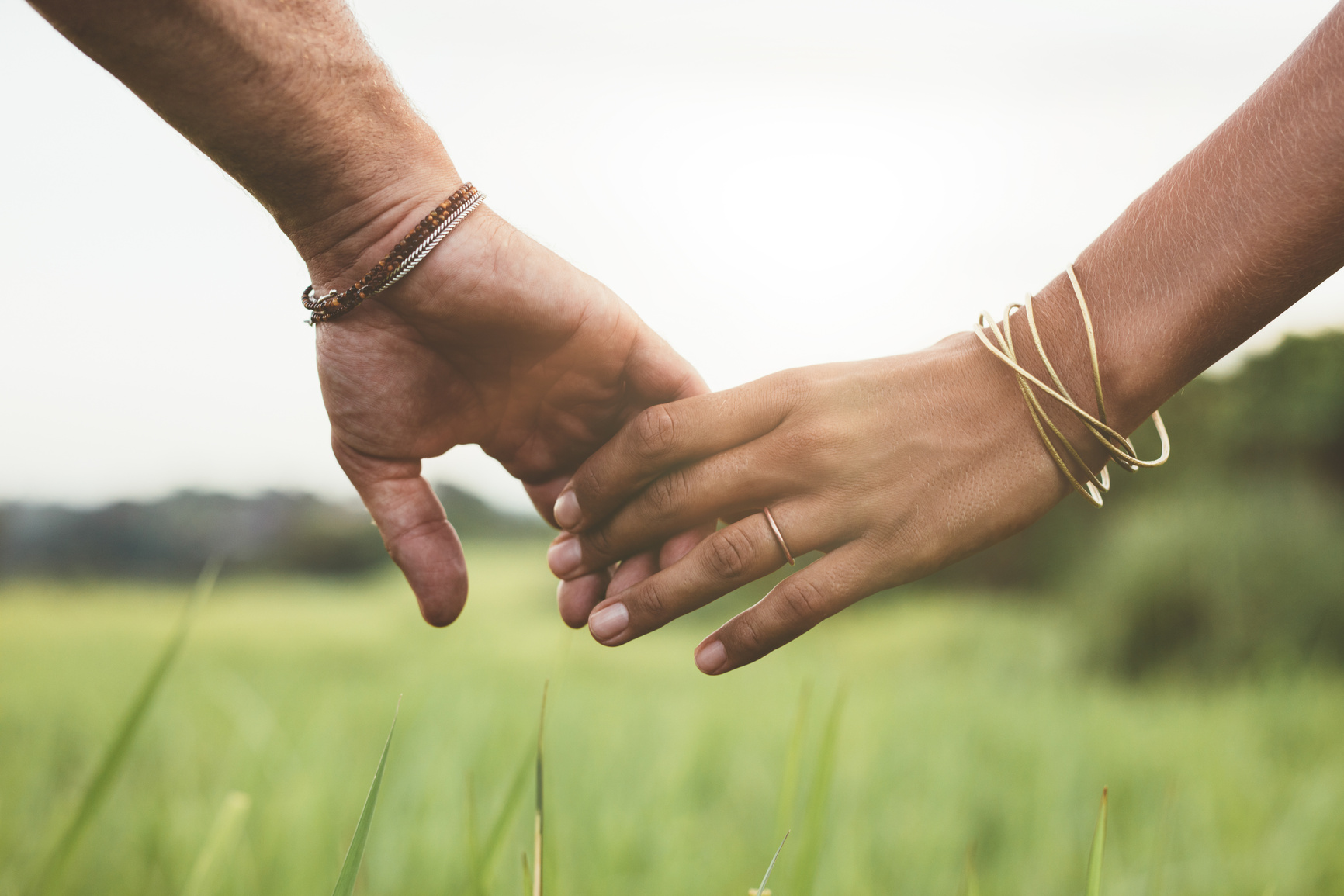 Loving Couple Holding Hands 